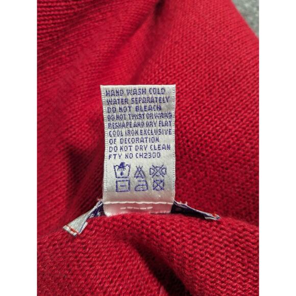 Susan Graver Button Front Cardigan Women XL Red Novelty Embellished V Neck R68 - Picture 9 of 12